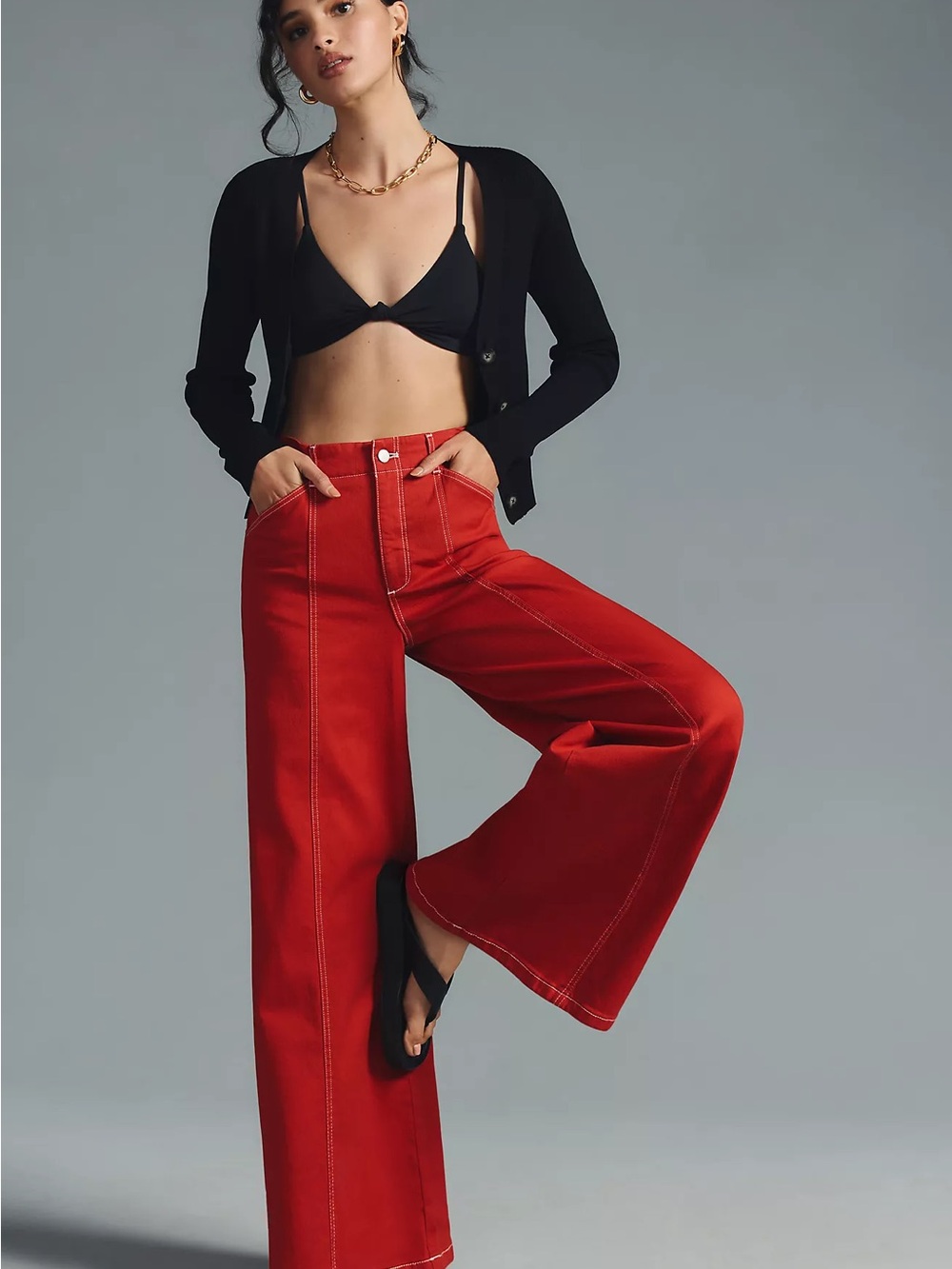 Maeve Anthropologie Delaney 28 Wide Leg Pants Pink High Rise Clean Seamed